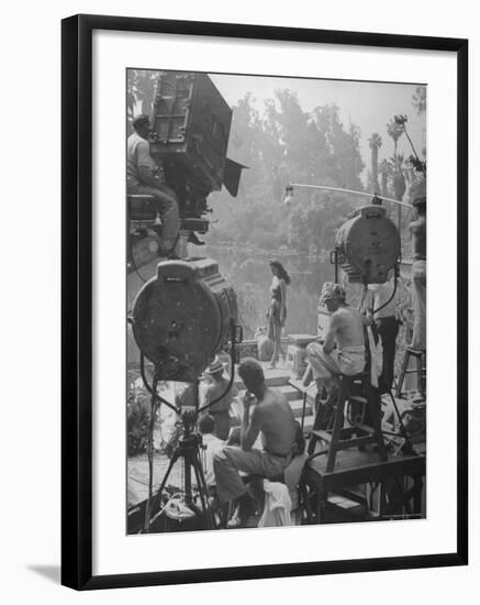 Maria Montez Being Filmed for a New Movie Being Produced-Walter Sanders-Framed Premium Photographic Print
