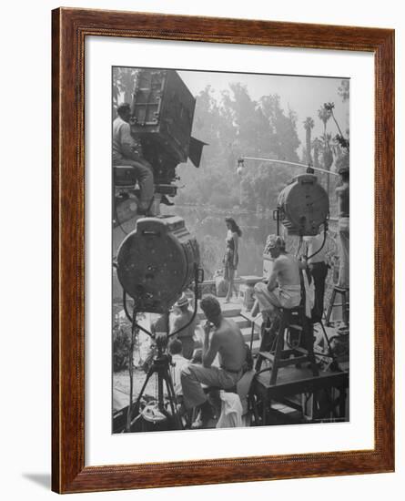 Maria Montez Being Filmed for a New Movie Being Produced-Walter Sanders-Framed Premium Photographic Print