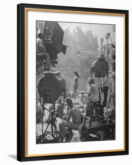 Maria Montez Being Filmed for a New Movie Being Produced-Walter Sanders-Framed Premium Photographic Print