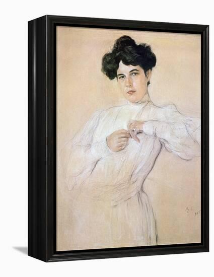 Maria Pavlovna Botkina, 1905 (Pencil, Chalk, Sanguine on Paper)-Valentin Aleksandrovich Serov-Framed Premier Image Canvas