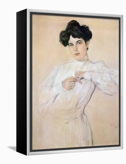 Maria Pavlovna Botkina, 1905 (Pencil, Chalk, Sanguine on Paper)-Valentin Aleksandrovich Serov-Framed Premier Image Canvas