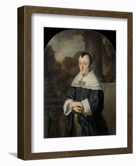 Maria Rey. Wife of Roelof Meulenaer-Ferdinand Bol-Framed Art Print