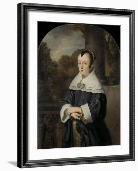 Maria Rey. Wife of Roelof Meulenaer-Ferdinand Bol-Framed Art Print