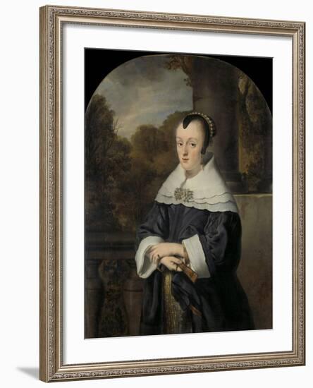 Maria Rey. Wife of Roelof Meulenaer-Ferdinand Bol-Framed Art Print