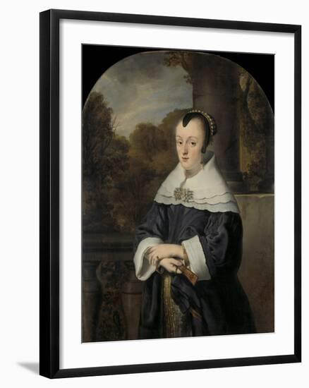Maria Rey. Wife of Roelof Meulenaer-Ferdinand Bol-Framed Art Print