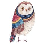 Watercolor Funny Kids Illustration with Owl. Hand Drawn Animal Drawing. Owl Bird Painting. Perfect-Maria Sem-Framed Art Print