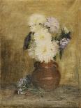 Asters in a Stoneware Jug on a Table-Maria Wiik-Mounted Giclee Print