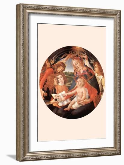 Maria with Christ Child and Five Angels-Sandro Botticelli-Framed Art Print