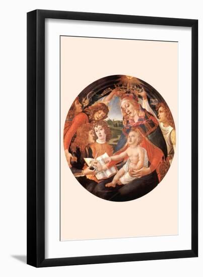 Maria with Christ Child and Five Angels-Sandro Botticelli-Framed Art Print
