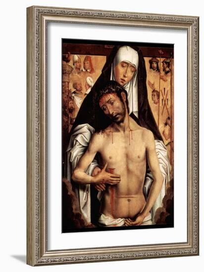 Maria with Dying Christ by Memling-Hans Memling-Framed Art Print