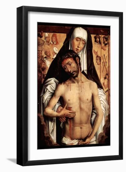 Maria with Dying Christ by Memling-Hans Memling-Framed Art Print