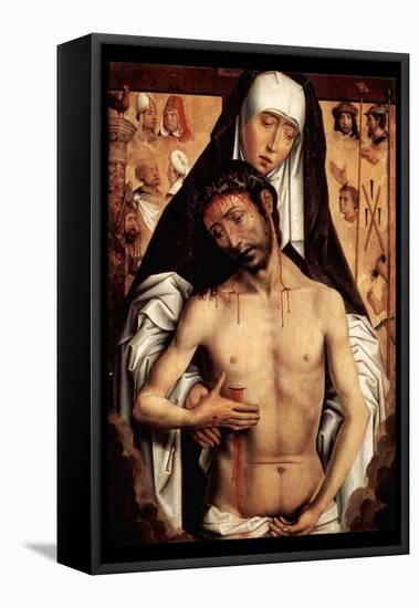 Maria with Dying Christ by Memling-Hans Memling-Framed Stretched Canvas