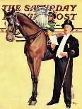 "Big Trophy, Little Girl," Saturday Evening Post Cover, November 9, 1940-Mariam Troop-Giclee Print