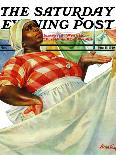 "Rain on Laundry Day," Saturday Evening Post Cover, June 15, 1940-Mariam Troop-Framed Premier Image Canvas