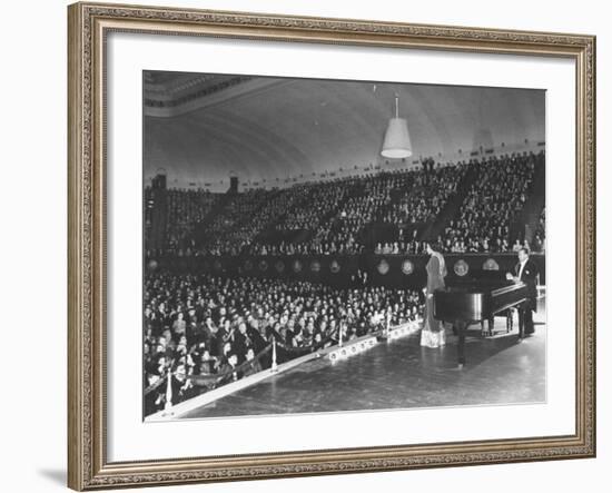 Marian Anderson Performing at the Dar Constitution Hall-null-Framed Premium Photographic Print