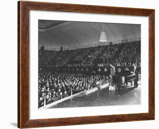 Marian Anderson Performing at the Dar Constitution Hall-null-Framed Premium Photographic Print