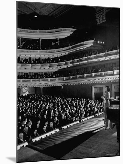 Marian Anderson Performing for an Audience at Carnegie Hall-Gjon Mili-Mounted Premium Photographic Print