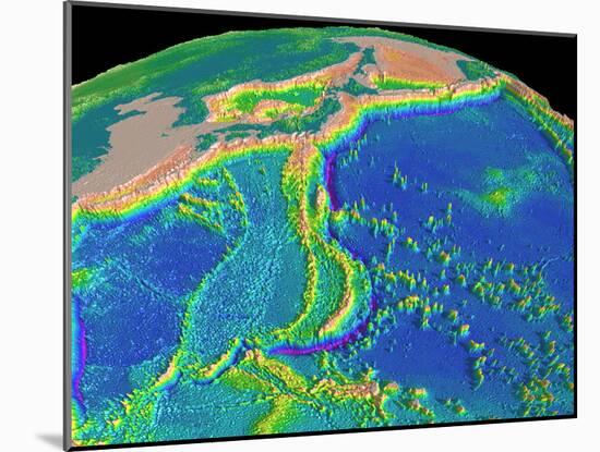 Mariana Trench Sea Floor Topography-us Geological Survey-Mounted Photographic Print