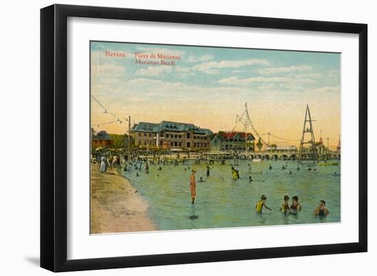 Marianao Bathing Beach, Havana, Cuba, C1910-null-Framed Giclee Print