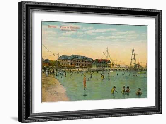 Marianao Bathing Beach, Havana, Cuba, C1910-null-Framed Giclee Print