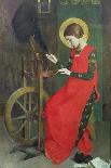 A Young Girl Picking Flowers-Marianne Stokes-Giclee Print