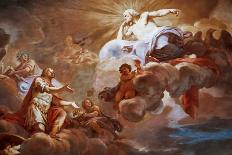 Romulus is Welcomed in Olympus by Jupiter. Detail of “Apotheosis of Romulus  1775 -1779, Fresco-Mariano Rossi-Giclee Print