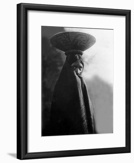 Maricopa Girl with Basket-Edward S^ Curtis-Framed Giclee Print