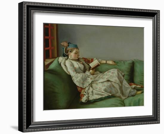 Marie Adelaide of France in Turkish Costume, 1753 (Oil on Canvas)-Jean-Etienne Liotard-Framed Giclee Print