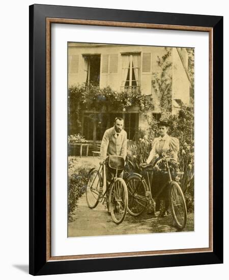 Marie and Pierre Curie the Two Scientists Set out on a Sunday Afternoon Cycle Ride-null-Framed Photographic Print