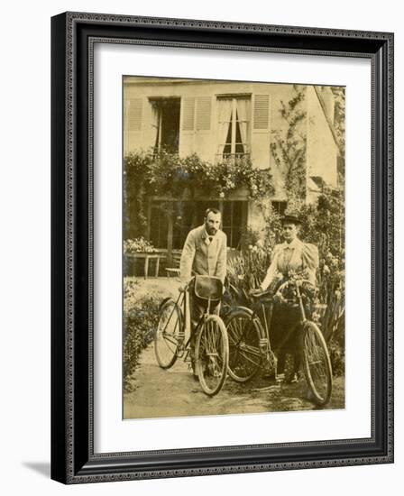 Marie and Pierre Curie the Two Scientists Set out on a Sunday Afternoon Cycle Ride-null-Framed Photographic Print