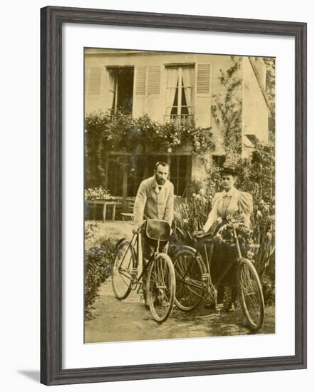 Marie and Pierre Curie the Two Scientists Set out on a Sunday Afternoon Cycle Ride-null-Framed Photographic Print