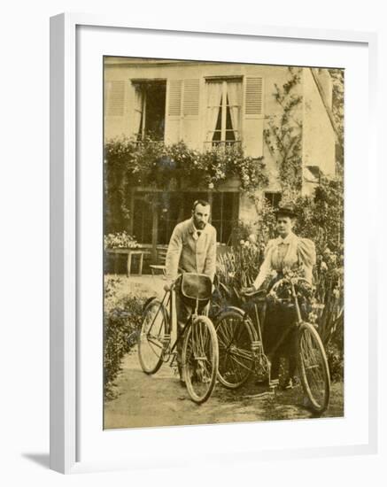 Marie and Pierre Curie the Two Scientists Set out on a Sunday Afternoon Cycle Ride-null-Framed Photographic Print