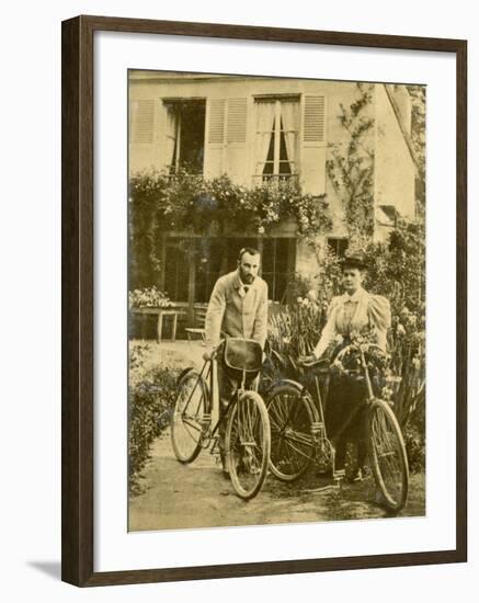 Marie and Pierre Curie the Two Scientists Set out on a Sunday Afternoon Cycle Ride-null-Framed Photographic Print