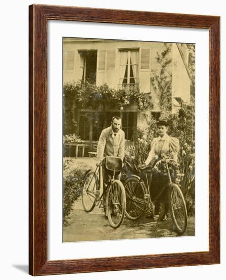 Marie and Pierre Curie the Two Scientists Set out on a Sunday Afternoon Cycle Ride-null-Framed Photographic Print