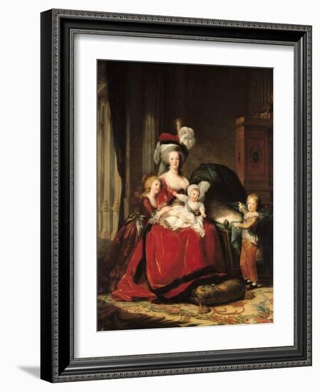 Marie-Antoinette (1755-93) and Her Four Children, 1787-Elisabeth Louise Vigee-LeBrun-Framed Giclee Print