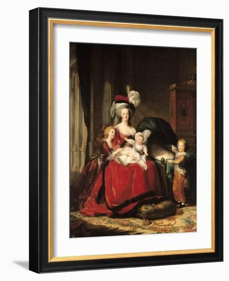 Marie-Antoinette (1755-93) and Her Four Children, 1787-Elisabeth Louise Vigee-LeBrun-Framed Giclee Print