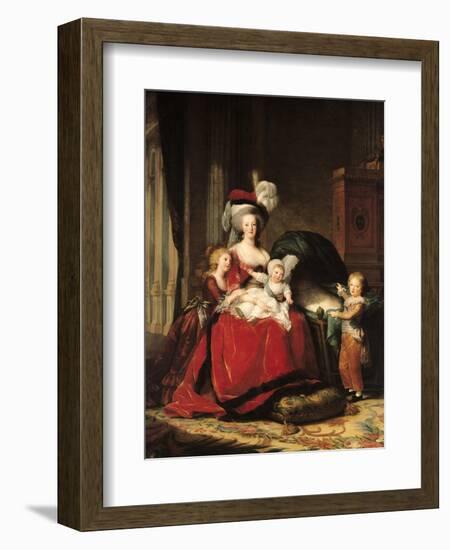 Marie-Antoinette (1755-93) and Her Four Children, 1787-Elisabeth Louise Vigee-LeBrun-Framed Giclee Print