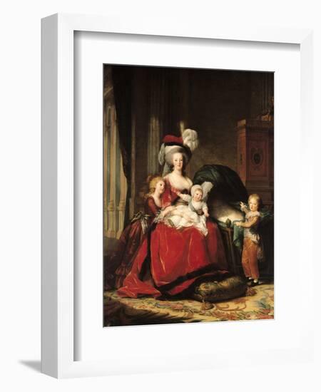 Marie-Antoinette (1755-93) and Her Four Children, 1787-Elisabeth Louise Vigee-LeBrun-Framed Giclee Print