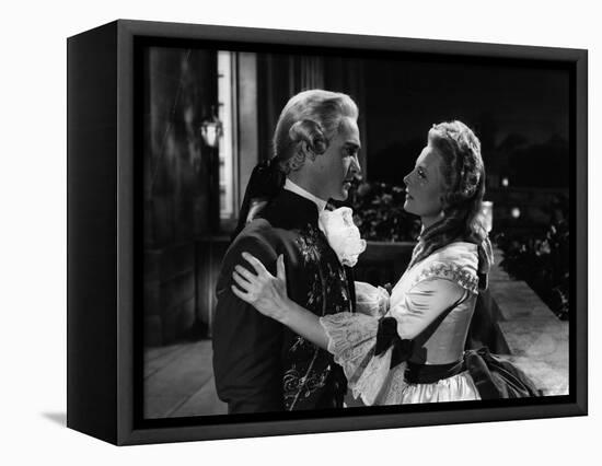 MARIE-ANTOINETTE, 1955 directed by JEAN DELANNOY Michele Morgan (b/w photo)-null-Framed Stretched Canvas