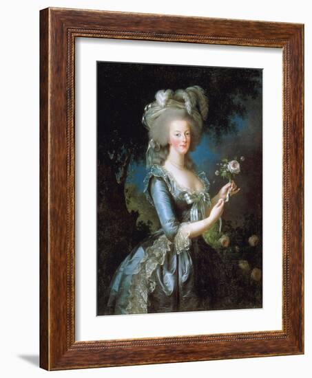 Marie Antoinette À La Rose, 1783-Marie Louise Elisabeth Vigee-Lebrun-Framed Giclee Print