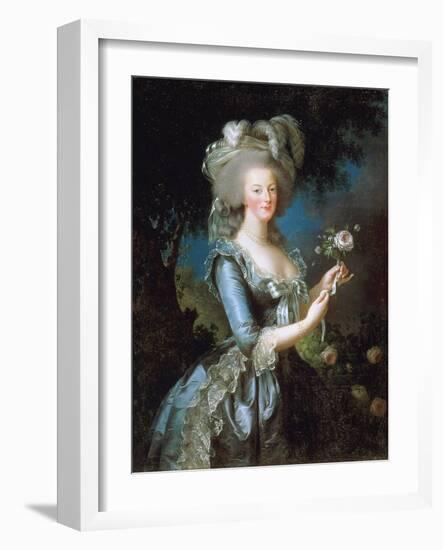 Marie Antoinette À La Rose, 1783-Marie Louise Elisabeth Vigee-Lebrun-Framed Giclee Print