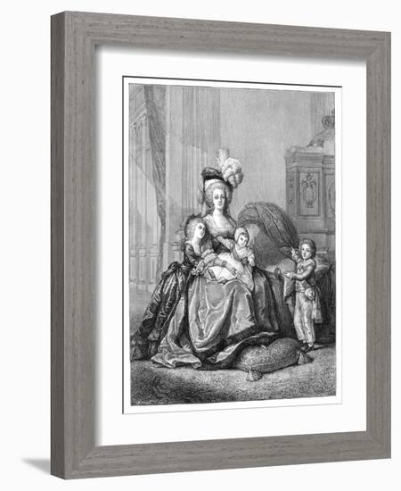 Marie Antoinette and Her Children, C1787-Elisabeth Louise Vigee-LeBrun-Framed Giclee Print