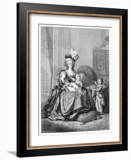 Marie Antoinette and Her Children, C1787-Elisabeth Louise Vigee-LeBrun-Framed Giclee Print