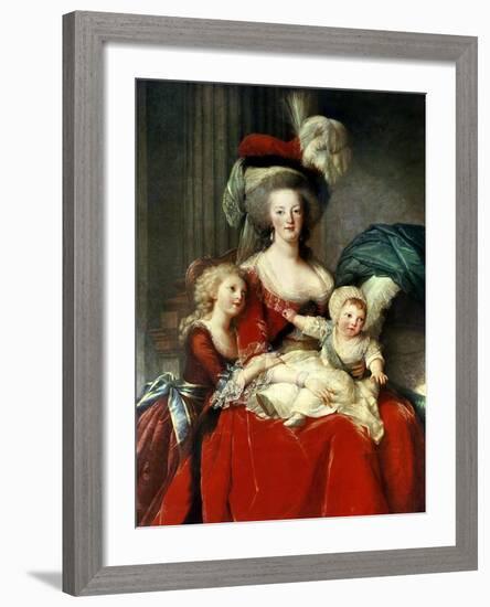 Marie-Antoinette and Her Four Children, 1787-Elisabeth Louise Vigee-LeBrun-Framed Giclee Print