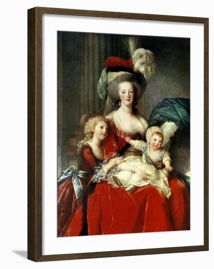 Marie-Antoinette and Her Four Children, 1787-Elisabeth Louise Vigee-LeBrun-Framed Giclee Print