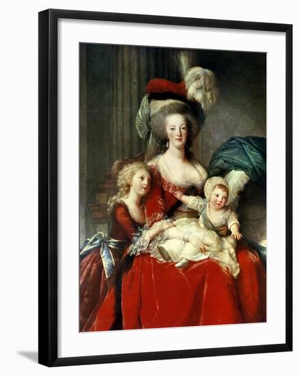 Marie-Antoinette and Her Four Children, 1787-Elisabeth Louise Vigee-LeBrun-Framed Giclee Print