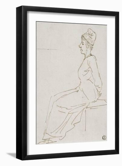 Marie-Antoinette conduite au supplice le 16 octobre 1793 avec notes manuscrites.-Jacques-Louis David-Framed Giclee Print