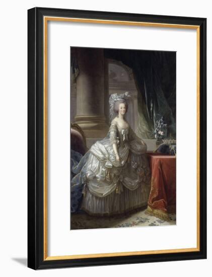 Marie-Antoinette d'Autriche, reine de France (1755-1793), en robe à paniers vers 1785-Elisabeth Louise Vigee-LeBrun-Framed Giclee Print