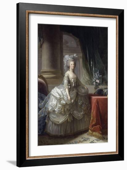 Marie-Antoinette d'Autriche, reine de France (1755-1793), en robe à paniers vers 1785-Elisabeth Louise Vigee-LeBrun-Framed Giclee Print