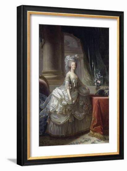 Marie-Antoinette d'Autriche, reine de France (1755-1793), en robe à paniers vers 1785-Elisabeth Louise Vigee-LeBrun-Framed Giclee Print